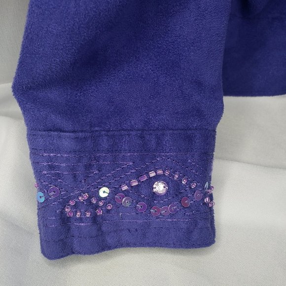 Kenneth Too! Purple Faux Suede Light Dress Jacket (PS) - Picture 6 of 8